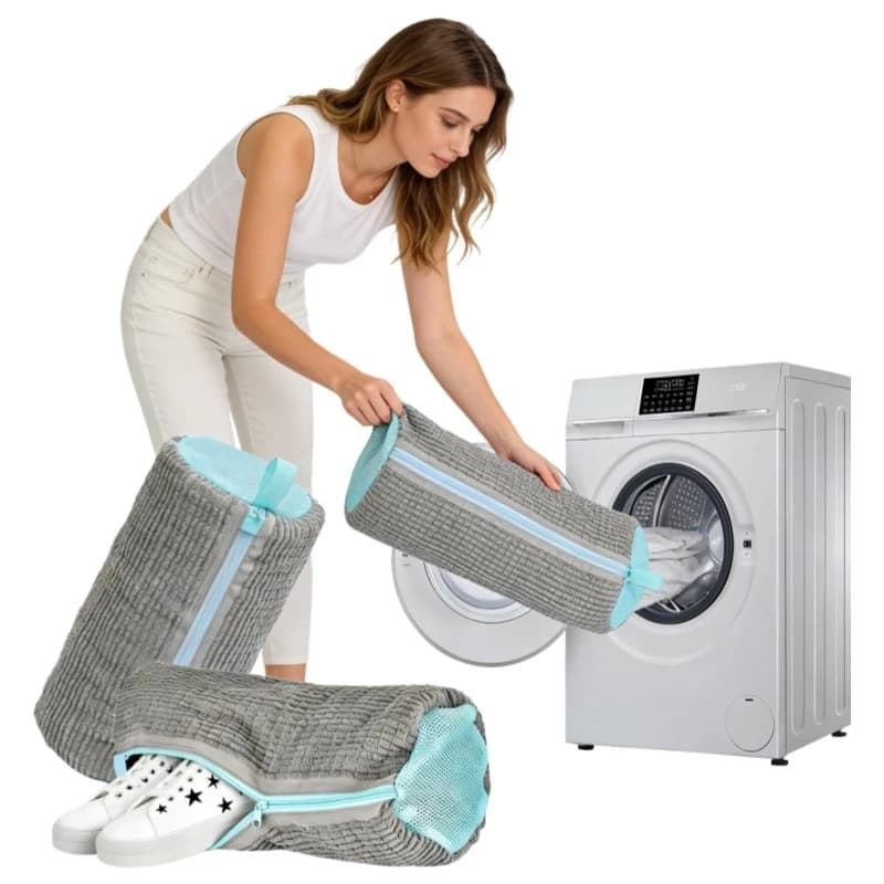 Set of 4 Bags for Washing Machine and Dryer Shoes, Reusable, 2 Cleaning Bags Sneakers 360 ° Cleaning