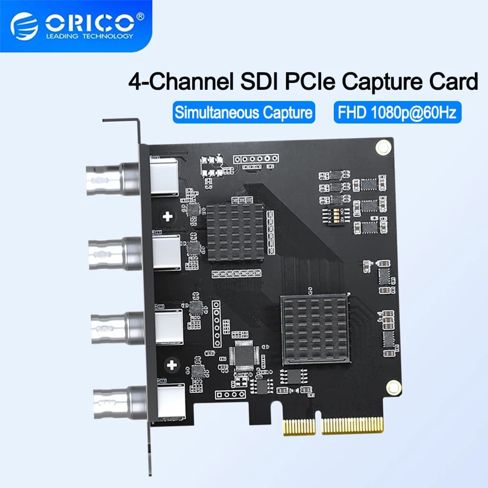 ACASIS Scheda di acquisizione video interna SDI PCIe a 4 canali Dispositivo di acquisizione 1080P 60FPS per computer DSLR/desktop/monitor/Vmix/OBS