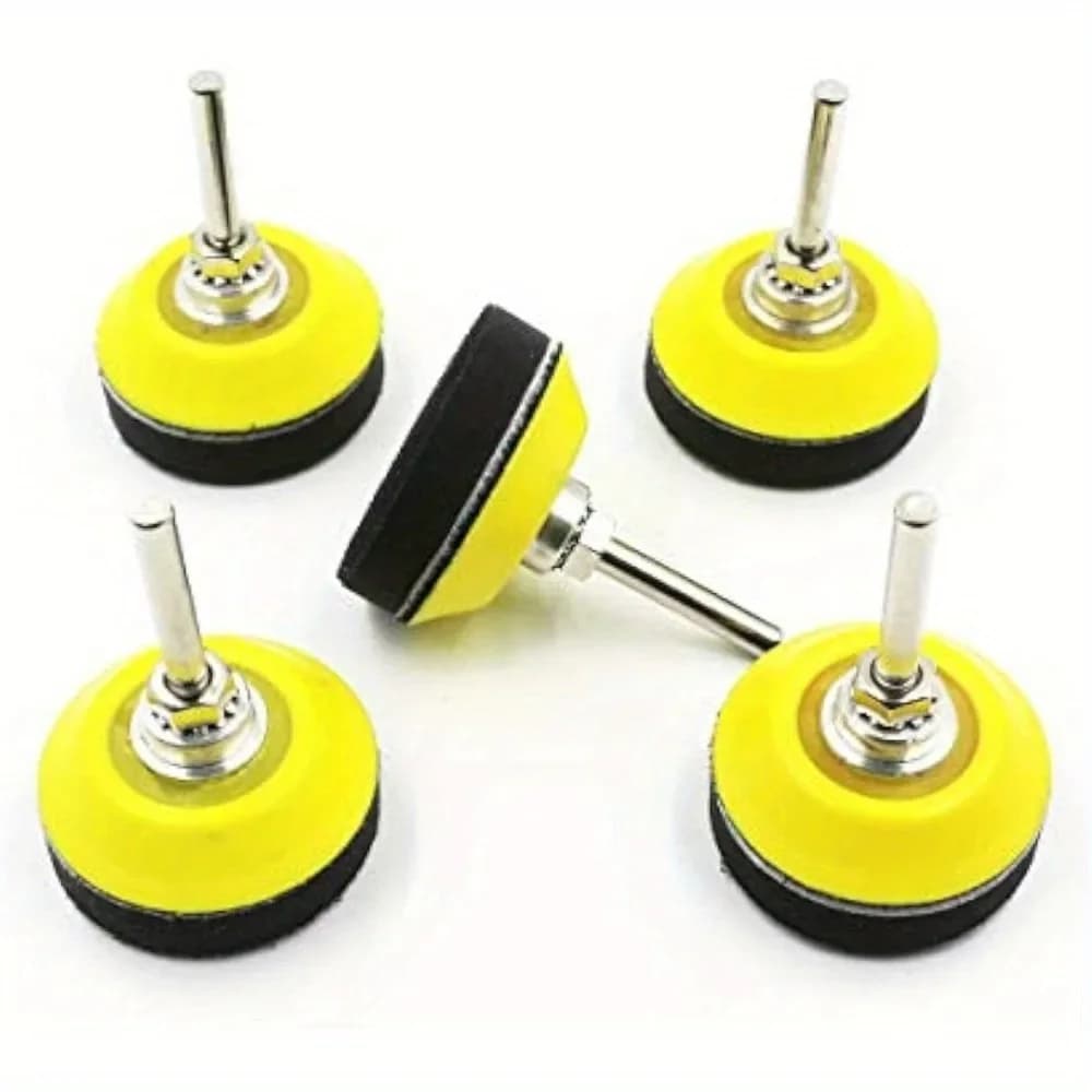 2 inch hook and ring abrasive plator for abrasive discs with 1/4 inch drill attachment and swab pad with soft foam layer