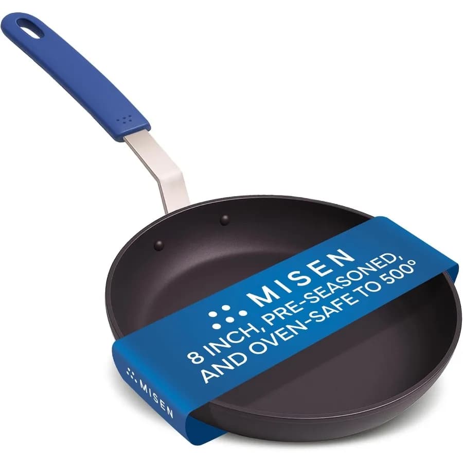 8 inch carbon steel pre-axis pan with light design with uniform heating and excellent safe up to 500°F