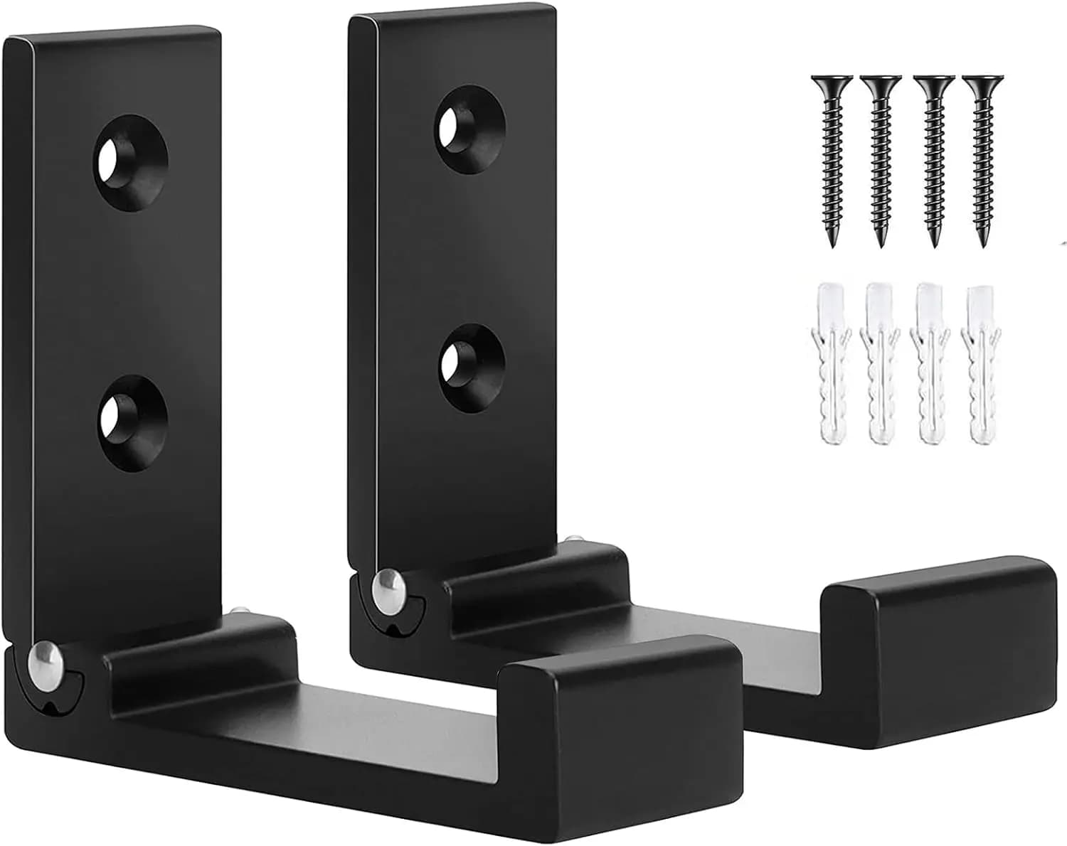 Foldable wall hooks for coats, bags, backpacks and heavy accessories - Black space saving mounting