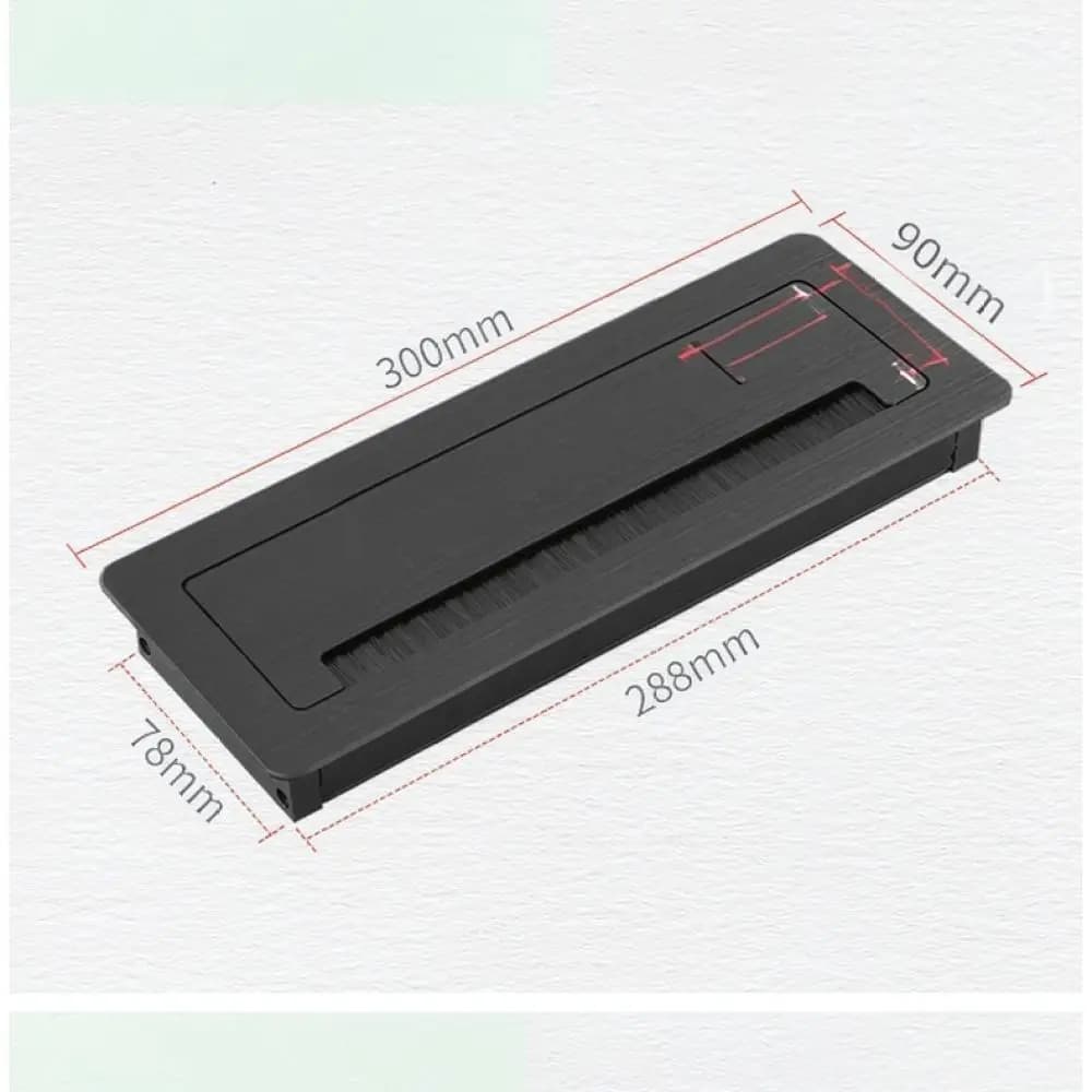Durable Aluminum Desktop Cable Grommet Soft Close Wire Organizer Box For Modern Office Conference Table Cord Housing