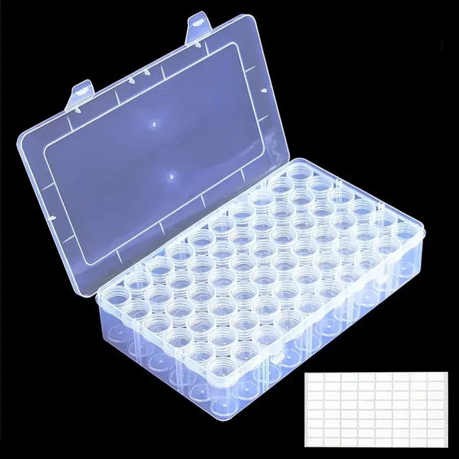 60 Bottles 5D Diamond Painting Tools Storage Box Diamond Painting Accessories Tools Bead Mosaic Storage Container Case
