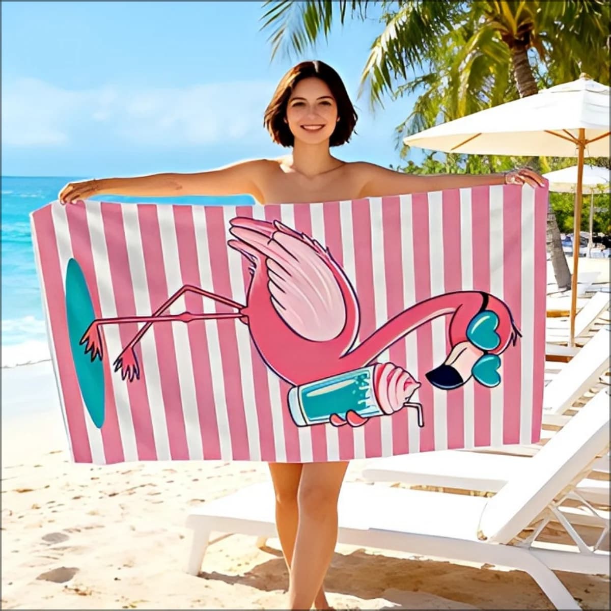 Fodera per cuscino a doppio lato con stampa di fenicotteri e animali a righe rosa, morbida, per decorazioni estive e regali