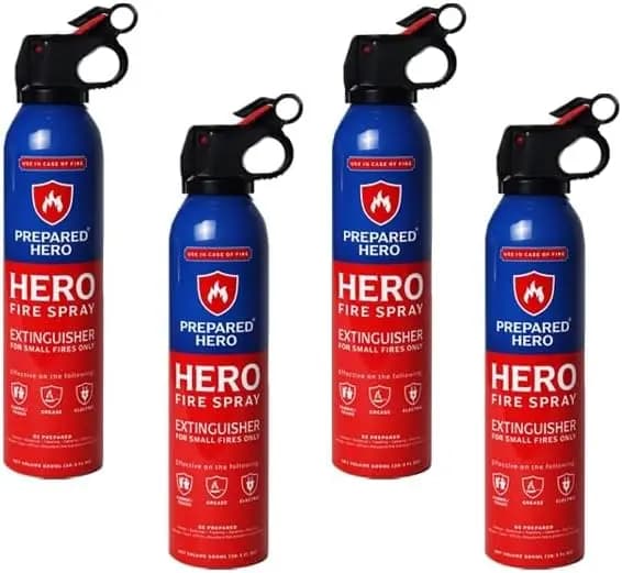Mini Estintore Spray - Confezione da 4 per Casa, Auto, Cucina - Compatto, Portatile e Non Tossico
