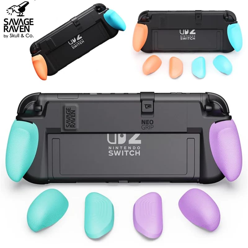 2026 New Savage Raven by Skull & Co. NeoGrip Grip Case for Switch 2 Game Console with Replaceable Ergonomic Grip Protective Case