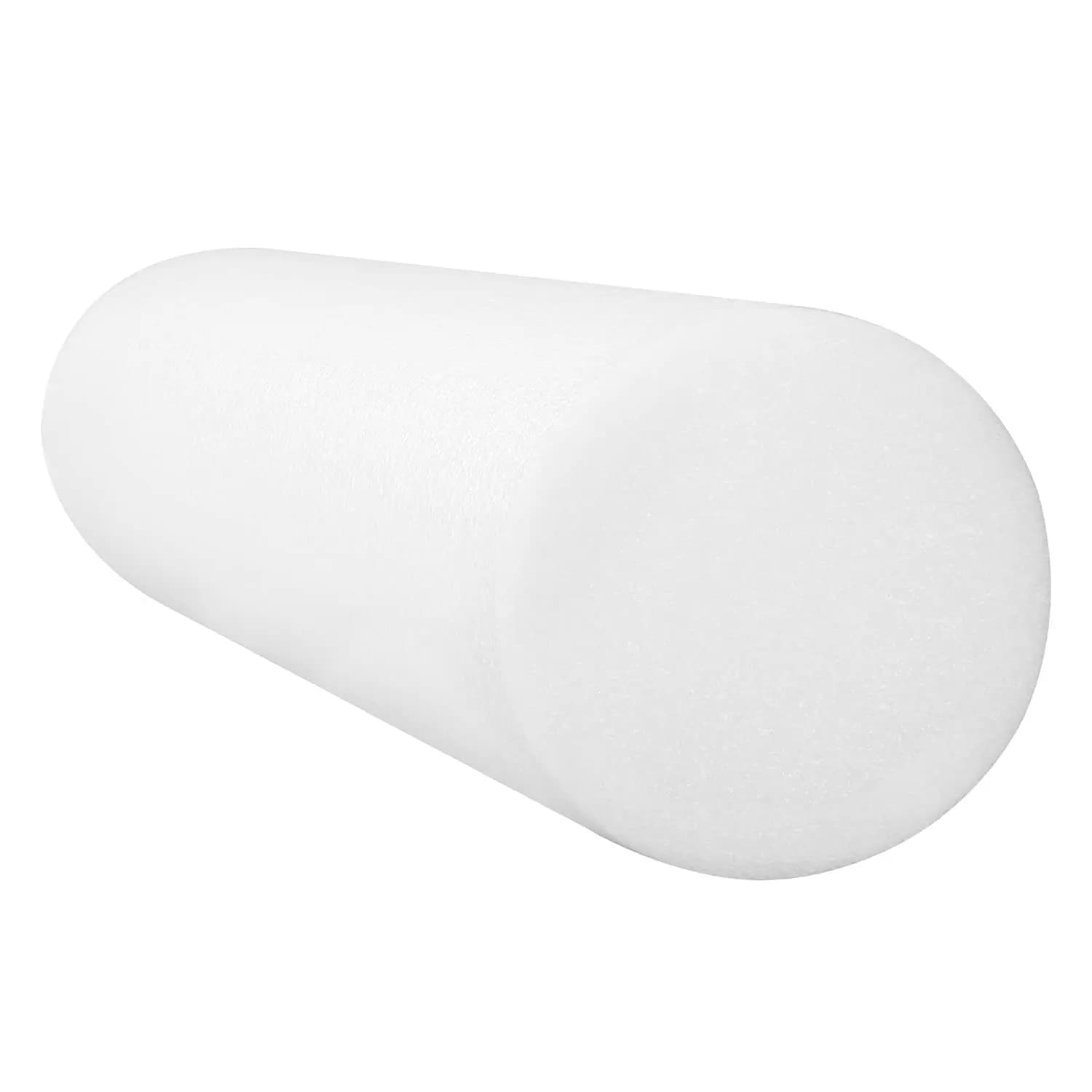 Rullo in Schiuma PE Bianco per Esercizi, Recupero Muscolare e Massaggio, 6"x18" Rotondo per Casa e Palestra