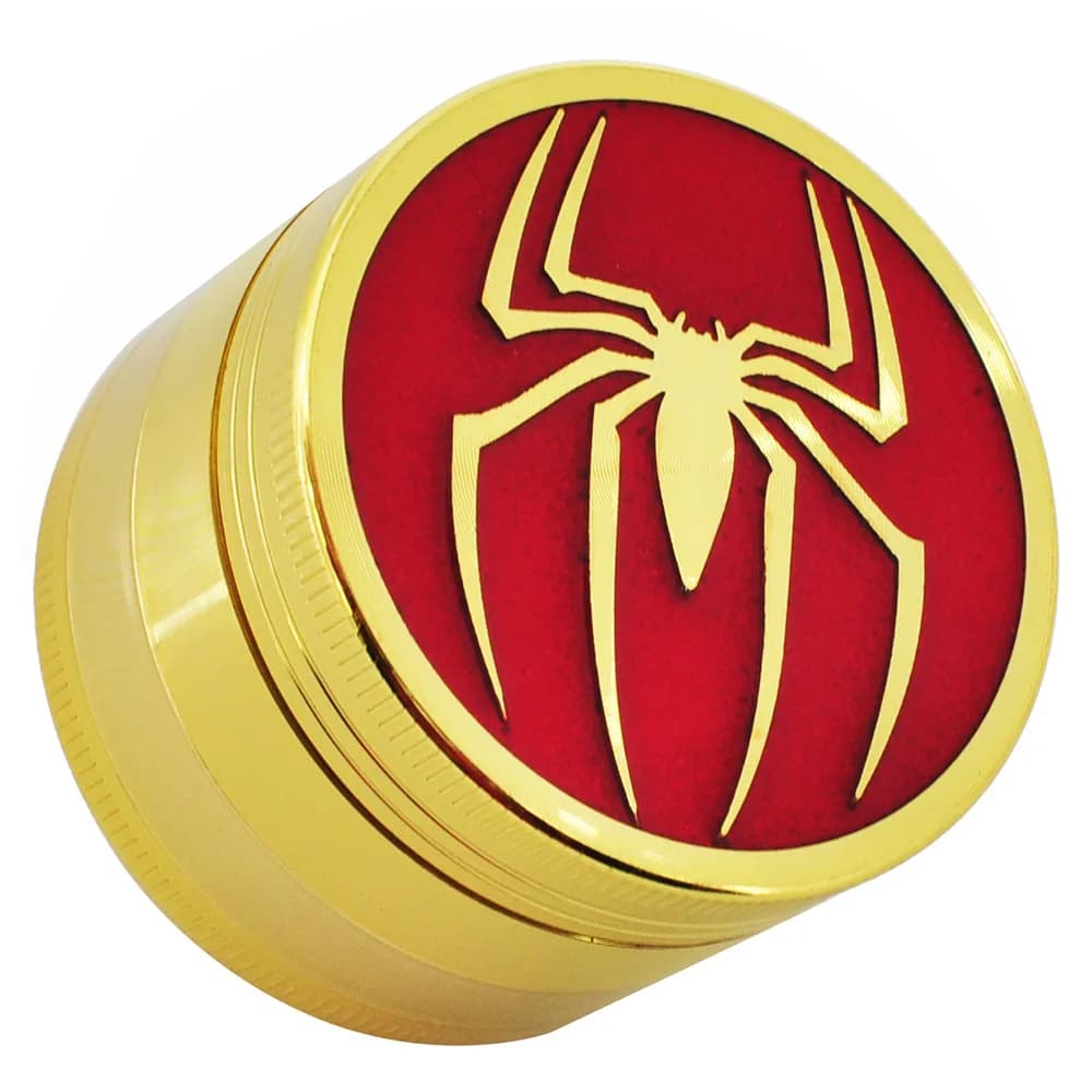 Gold Spider 4 strati 50MM Smerigliatrice per erbe in metallo Manuale a mano Spezie Macinapepe Accessori per taglierina Regalo per uomo Oro Nero