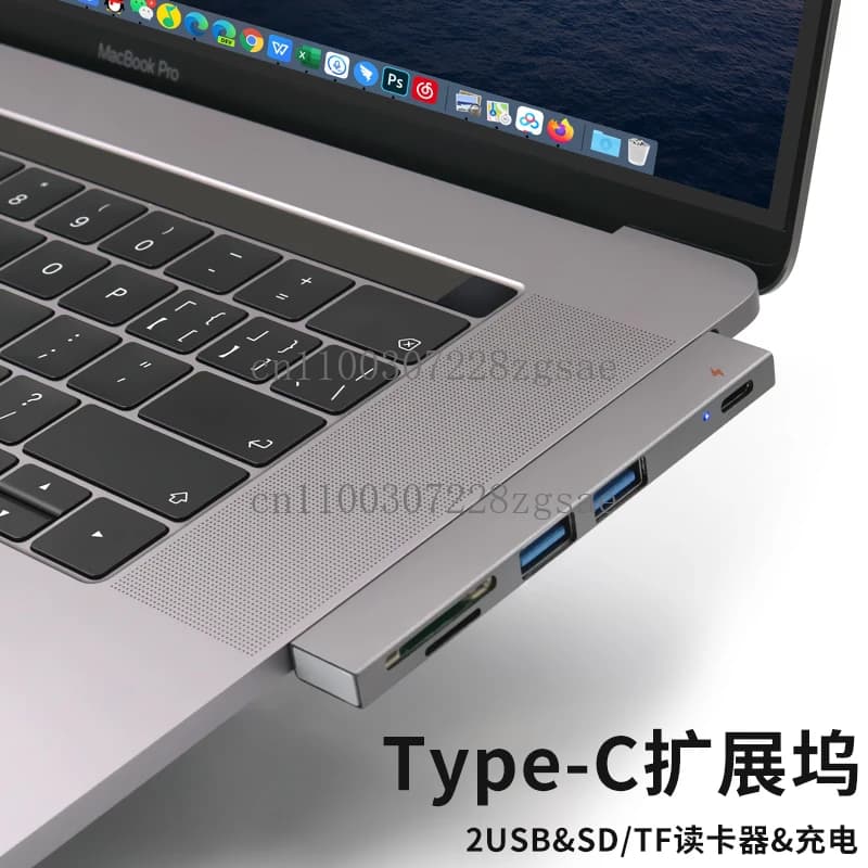 Doppia interfaccia TypeC, adattatore USB per espansione docking station Splitter HUB, mouse wireless, lettore di schede SD con disco U per tastiera