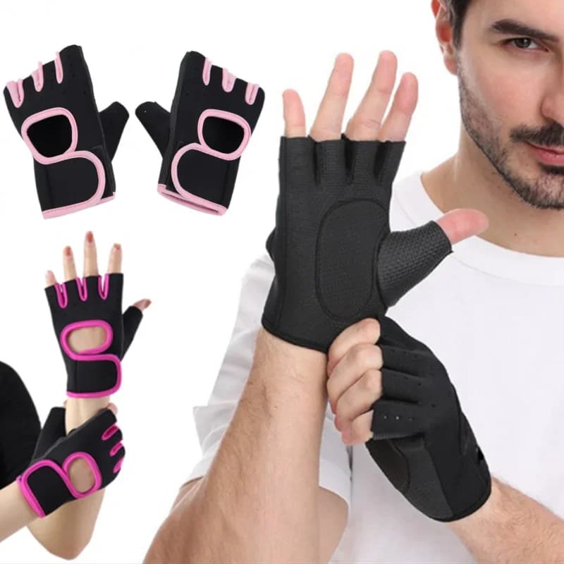 Guanti sportivi mezze dita Guanti fitness per sollevamento pesi Sport all'aria aperta Ciclismo Guanti da palestra per allenamento traspiranti con assorbimento degli urti