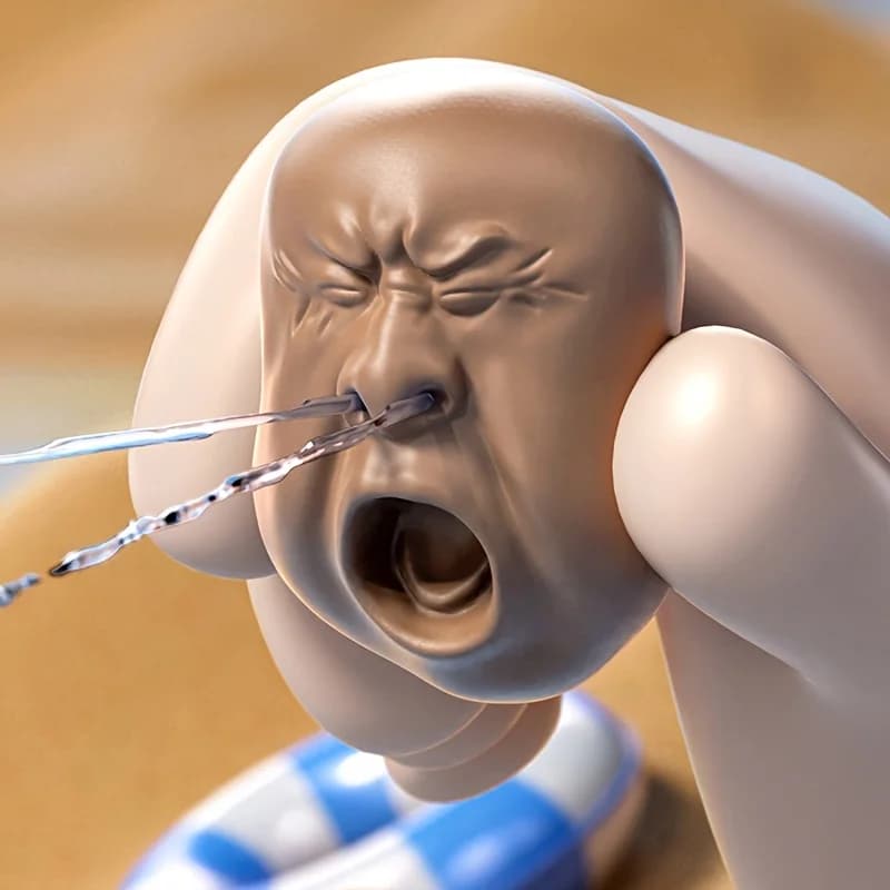 Bambola con Spruzzo d'Acqua a Forma di Faccina Sorridente, Giocattolo Tascabile con Espressioni Divertenti, Gioco d'Acqua da Viaggio per Bambini