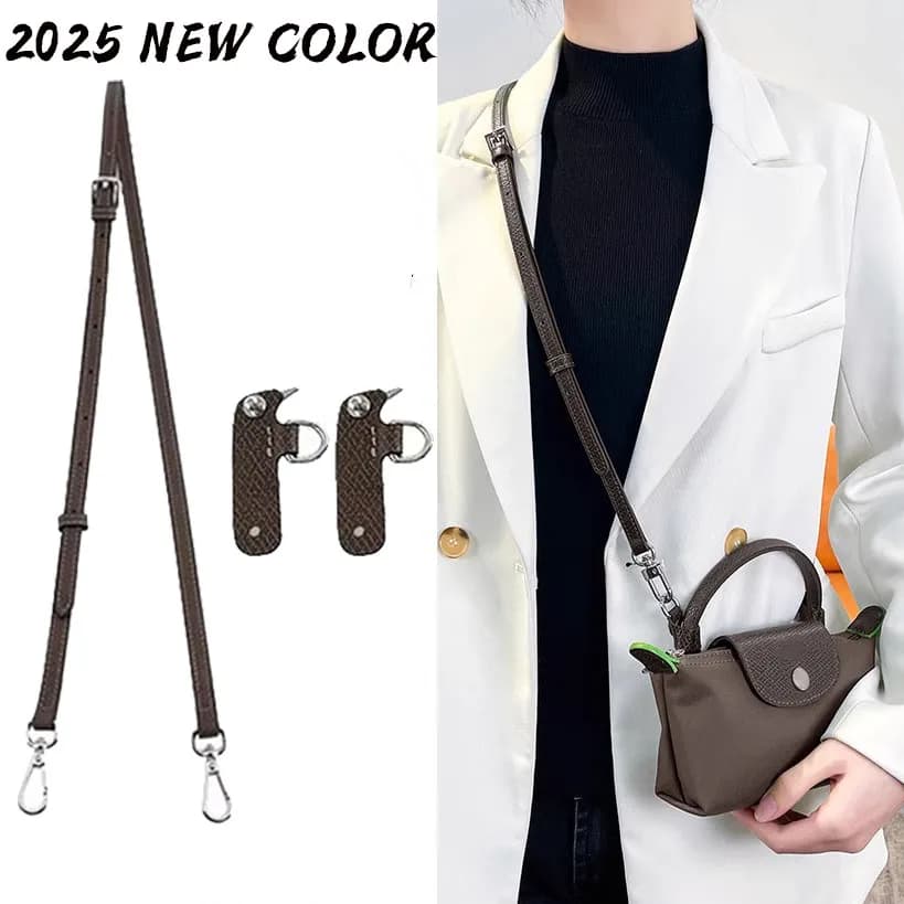 Bovina Leather Spare Parts Shoulder Bag Longchamp Mini MOCHA TERRA, Without Drilling Need