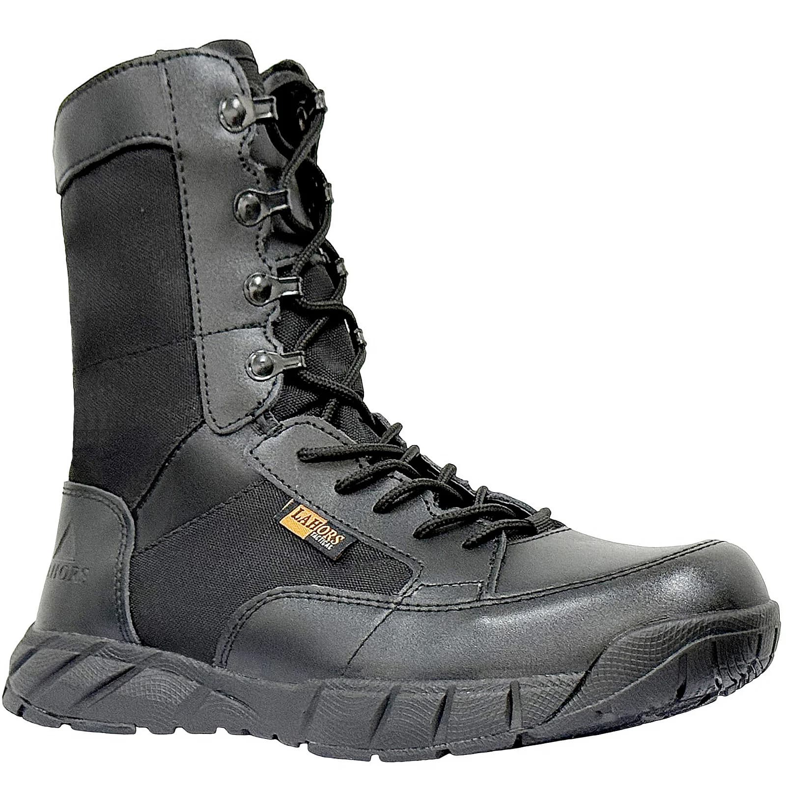 LAHORS Stivali tattici da uomo leggeri originali con cerniera Allenamento da combattimento Scarpe traspiranti da trekking all'aperto impermeabili con lacci