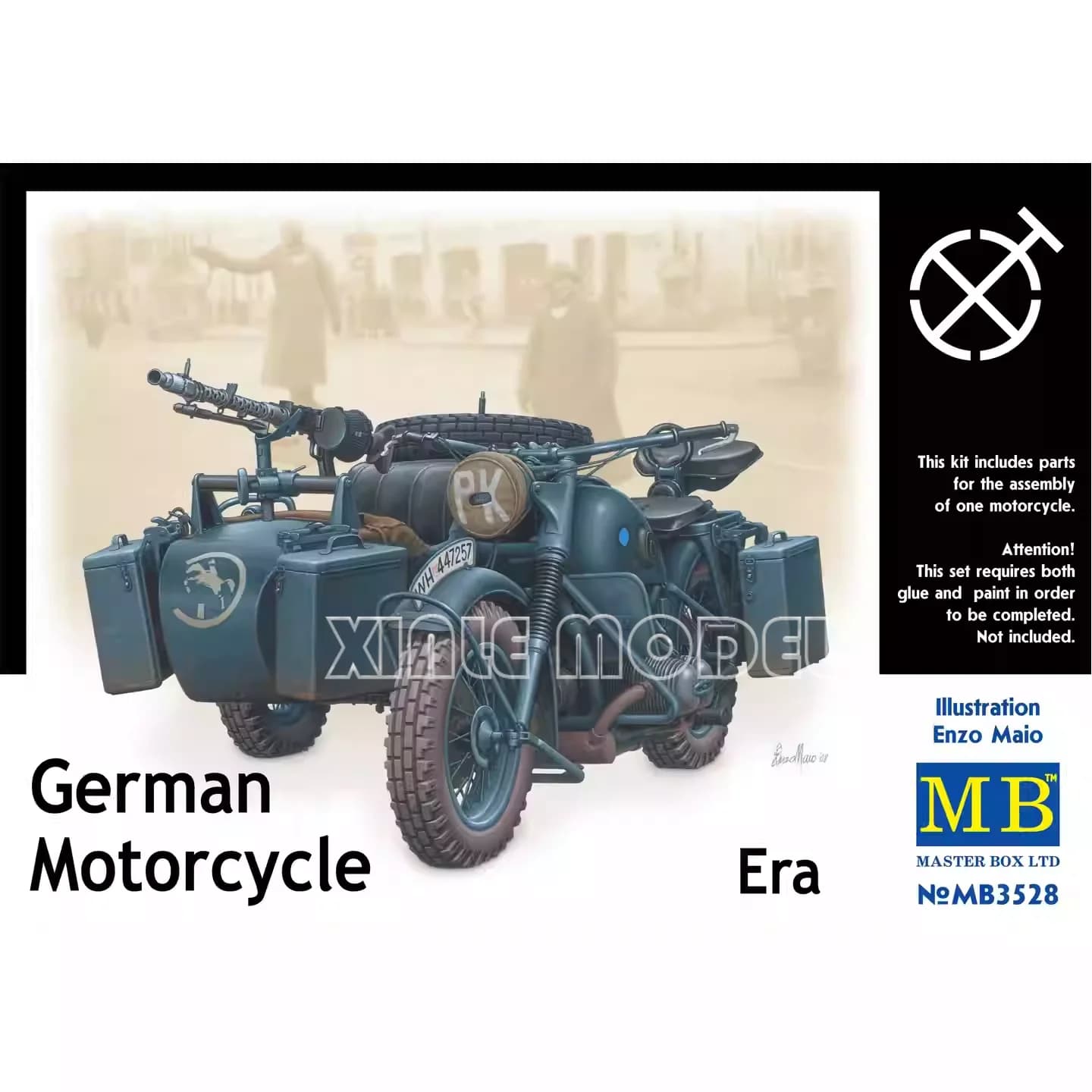 Master Box Kit Modello in Plastica da Assemblare MB3528 Motocicletta Tedesca Seconda Guerra Mondiale (BMW R75) 1/35