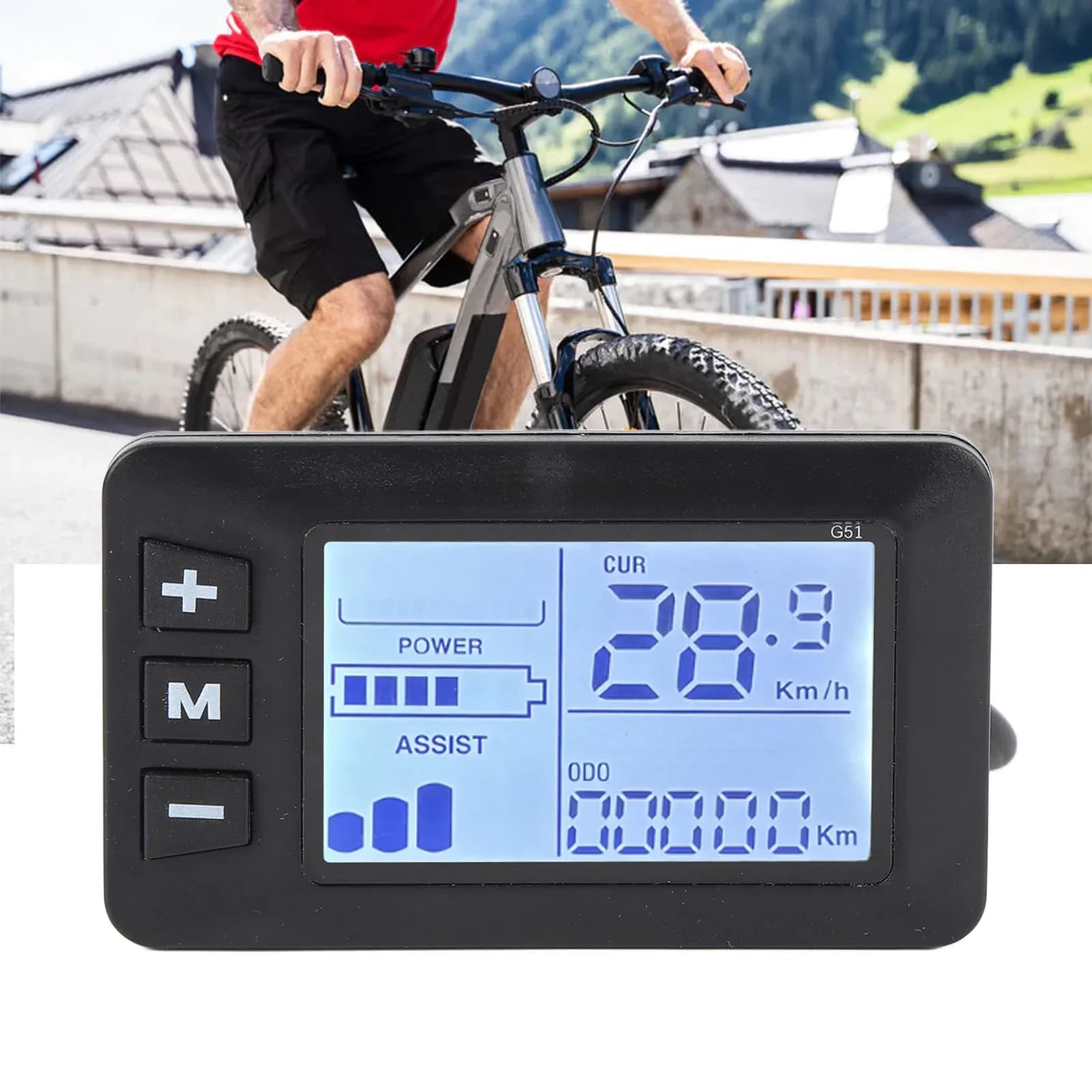 Pannello di Controllo per Modifica Bici Elettrica, Connettore a 5 Pin, Display LCD, Tachimetro per Bicicletta, Controller LCD per Scooter Elettrico