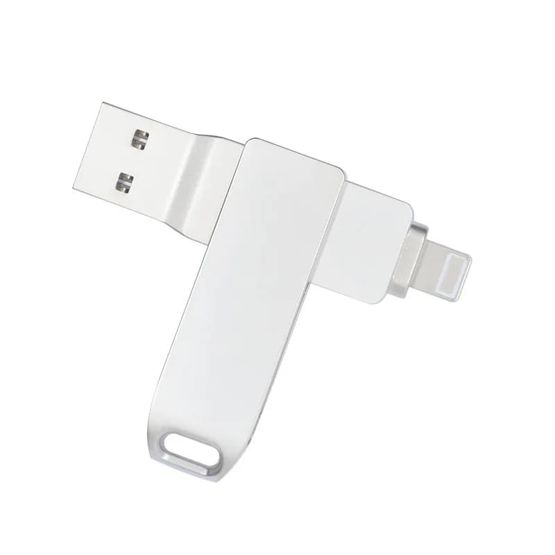 USB 3.0 Flash Drive 128GB per Iphone Lightning iPad PC Pen Drive 64GB 2 in 1 Pendrive 32GB OTG Memory Stick Silver U Disk