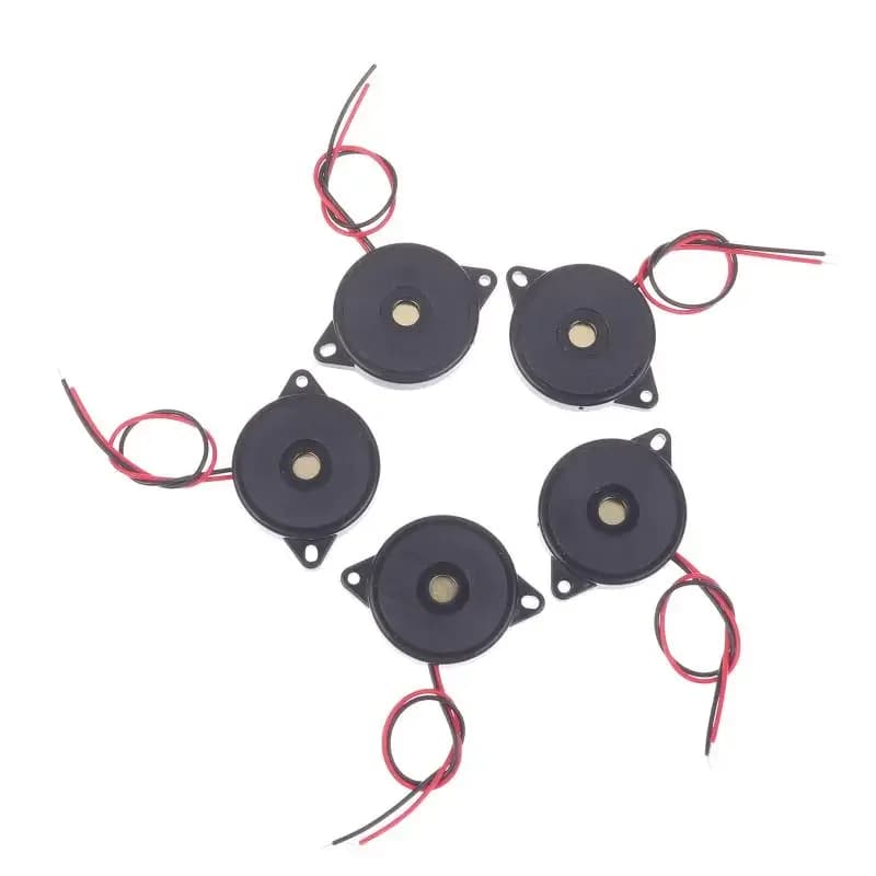 5 Pezzi Cicalino Passivo ad Alto Volume con Filo, Altoparlante Piezoelettrico 3040 per Arduino, Auto, Progetti Elettronici Fai-da-Te