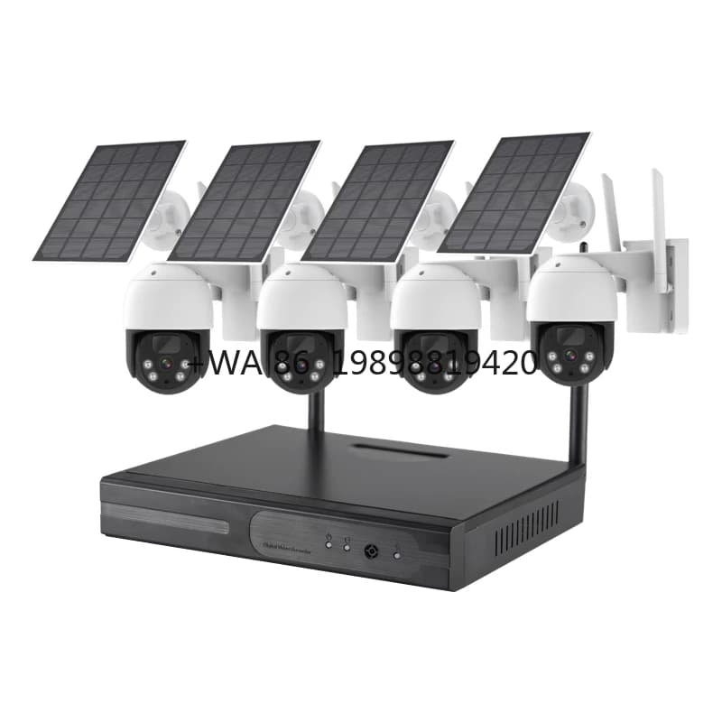 4 channel battery from 4,0 Megapixel Wifi IP-Pro Security camera system Wireless Solar Light CCTV