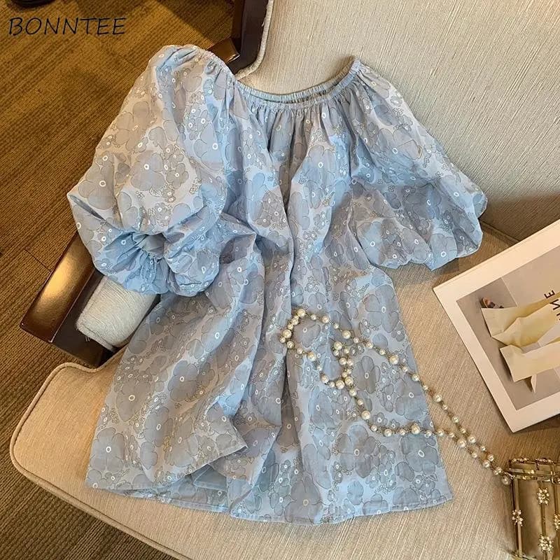 Summer Floral Women's Shirts Design Thin Style Smooth Sleeveed Smooth All-Flower Simple Harajuku BF Korean Fashion Soft Blusas