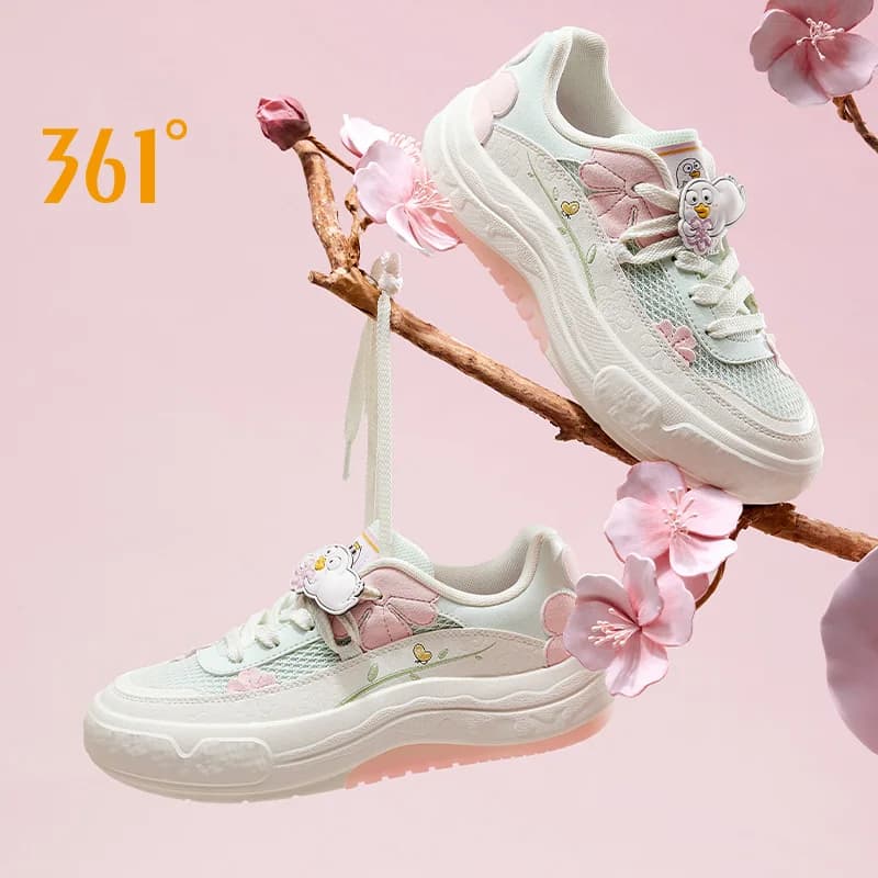 361 degrees fashionable women's table shoes mesh breathable versatile comfortable for leisure non-slip soft women's sneakers 682526612F