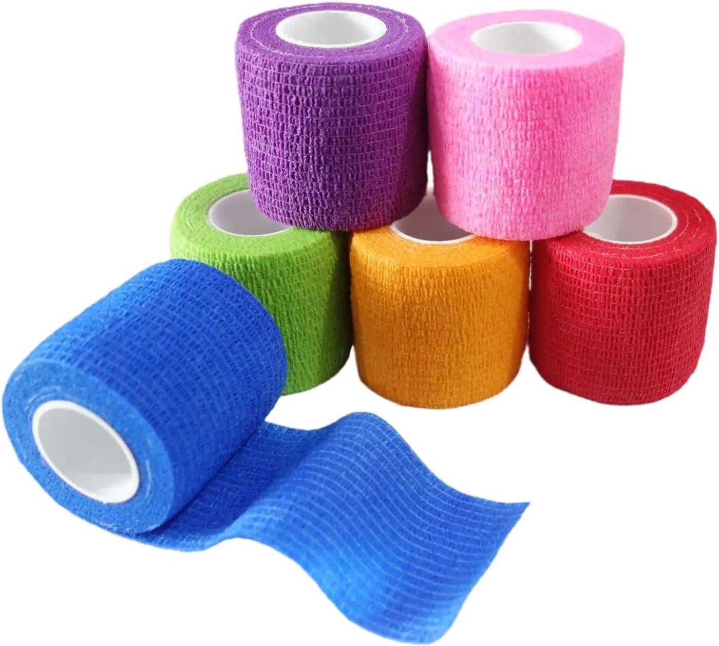 Confezione da 6 Bende Autoadesive, Nastro Coesivo Traspirante per Animali Domestici e Sport, Supporto Elastico per Polso e Caviglia