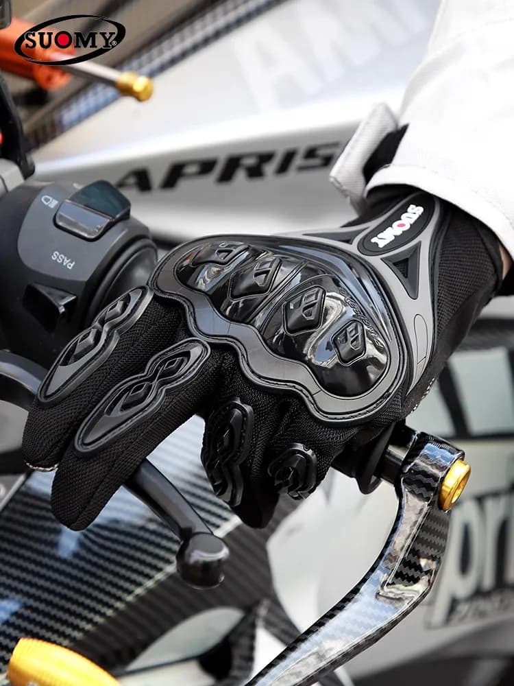 SUOMY Guanti da moto estivi touchscreen Accessorio per attrezzatura da motocross Guscio in PVC Nocche antiscivolo Motociclisti per uomo donna