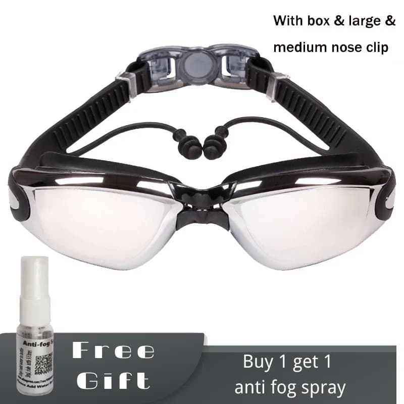 Colorful swimming glasses for adults with dioptimized diving glasses in Silicone for myopia Uv protection for anti-fog water