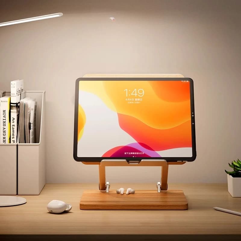 Supporto per laptop regolabile per scrivania con supporto per tablet portatile con sollevamento in altezza compatibile con supporto di archiviazione ergonomico per disegno iPad