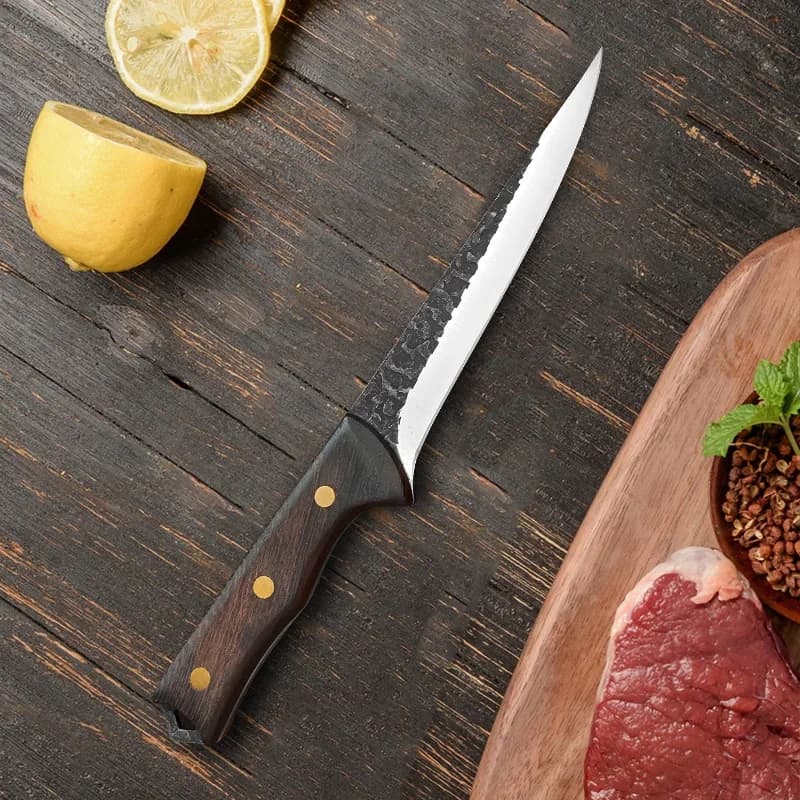 Coltello per disossare coltello per sfilettare di pesce mannaia tagliere di carne verdure coltello da cuoco manico in legno forgiato a mano coltelli da cucina per barbecue
