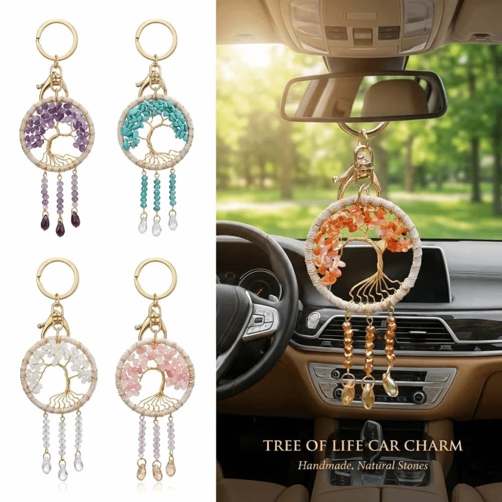 Charm Crystal Dreamcatcher Keychain Car Hanging Boho Car Pendant Handmade Car Hanging Decoration Home Decor