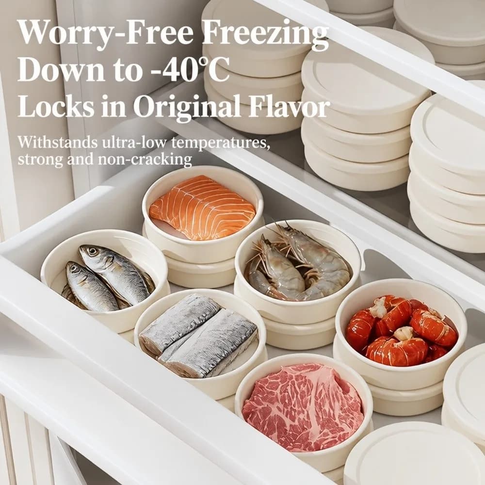 Silicone Silicone Food Storage Container Food Grade Circular Fresh-Keeping Box Stackable Protable Meal Prep Container