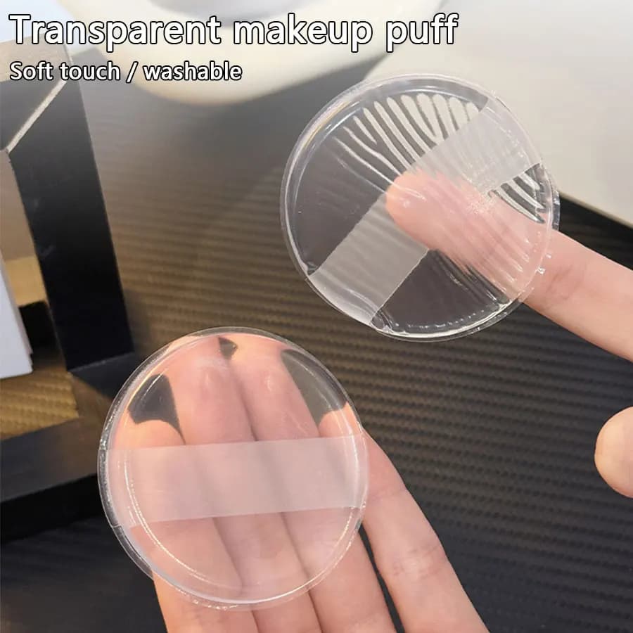 1 pz, soffio di polvere in silicone trasparente, soffio di polvere con cuscino d'aria in gelatina super morbida, soffio per fondotinta liquido per protezione solare secca e bagnata