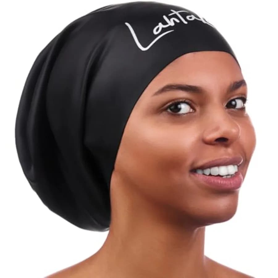 Cuffia da Nuoto Grande per Capelli Lunghi - Cuffia da Nuoto in Silicone Impermeabile e Resistente per Trecce, Dreadlock, Weaves, Afro e Ricci