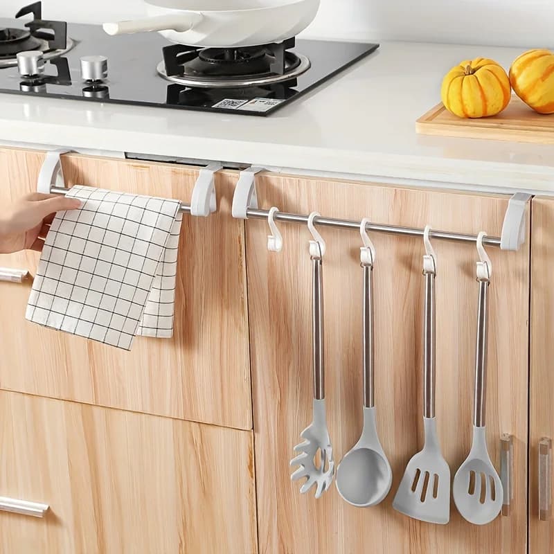 2PCS towel racks for bathroom Stainless Steel Over-Door Towel Rack Bar Holders for Bathroom Towel Racks kitchen towel holder