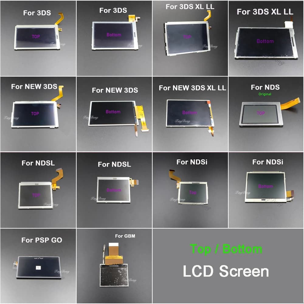 Display LCD superiore inferiore superiore inferiore perNintend DS Lite 3DS NDS NDSL NDSi XL Nuovo pannello LCD per console di gioco 3DS LL/XL PSP GO