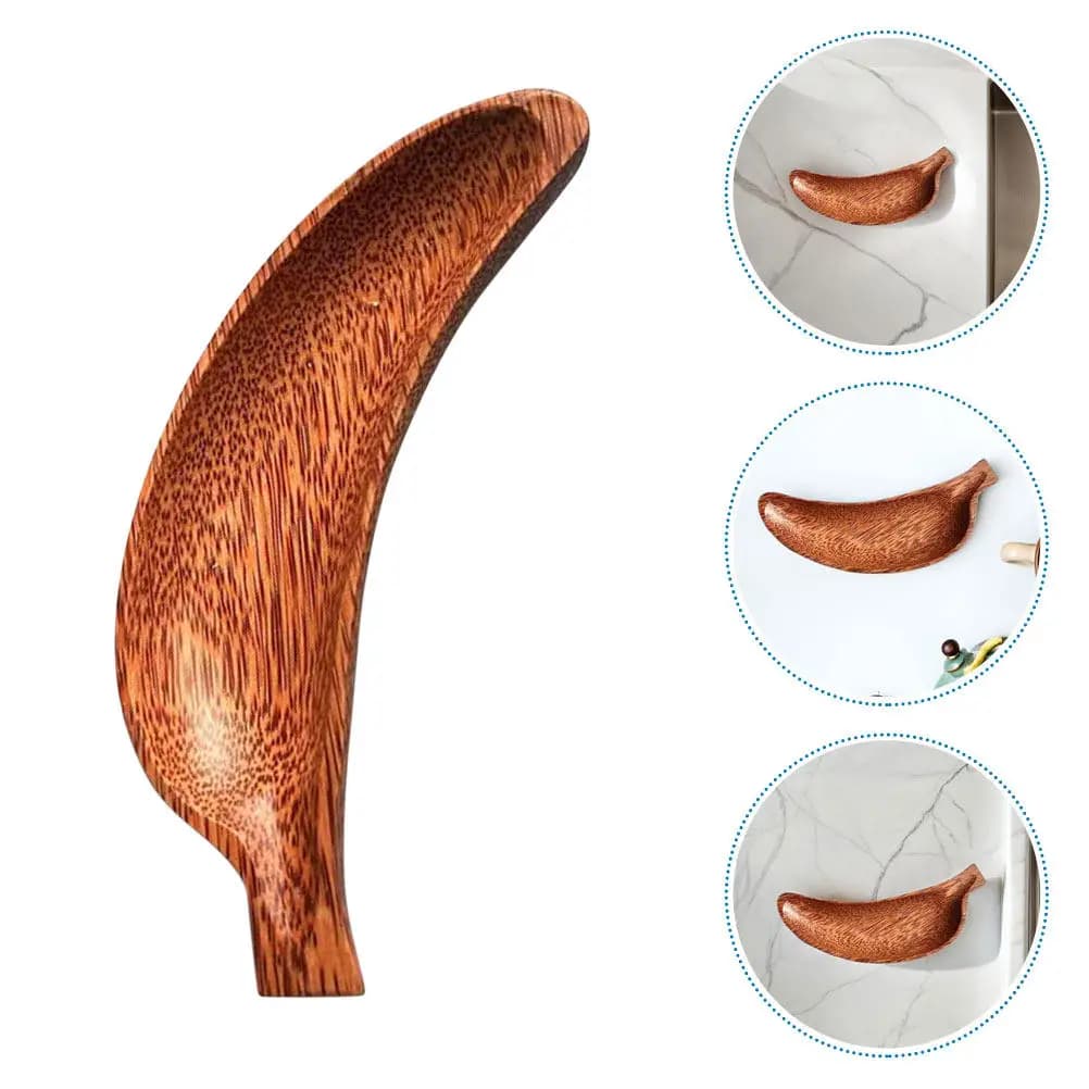 Piatto di Servizio in Legno a Forma di Banana per Noci, Snack, Frutta Secca, Spezie, Salsa di Soia, Wasabi, Sushi, Antipasti, Insalata, Aceto, Salse, Marrone