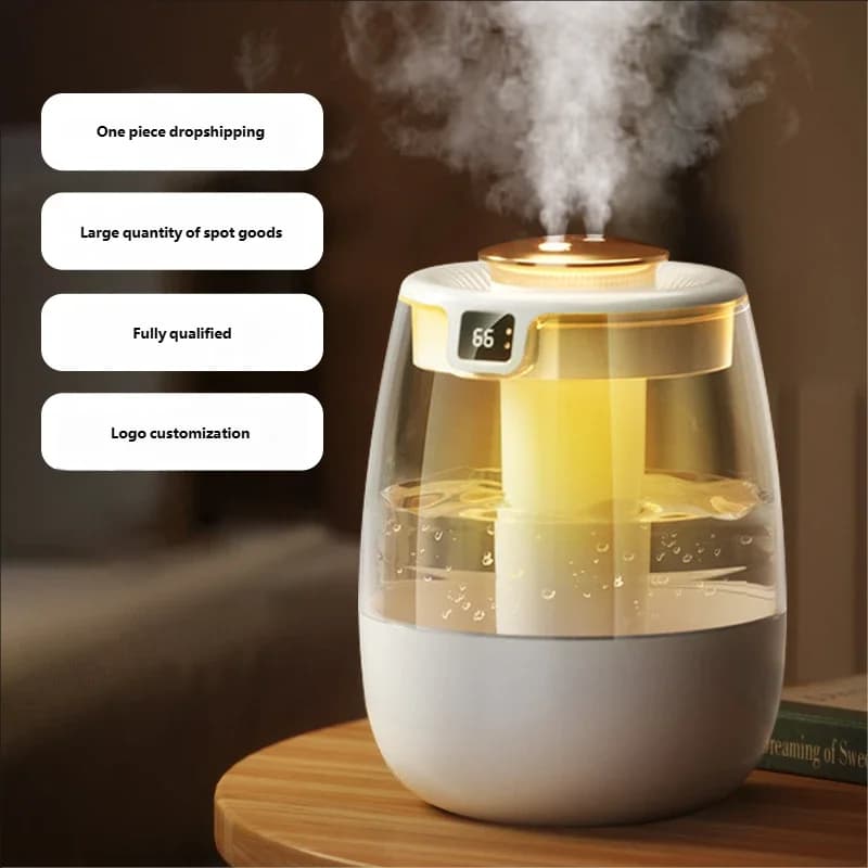 Umidificatore USB di grande capacità Doppia porta spray Diffusore di aromi Oli essenziali Luce colorata per l'ufficio della camera da letto di casa