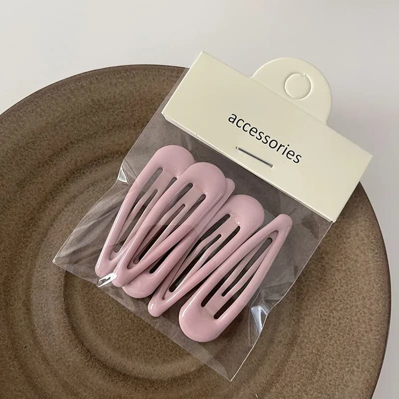 Set di 5 fermagli per capelli in lega color caramella, fermagli dolci a forma di goccia d'acqua per bambine e donne, elastici per capelli