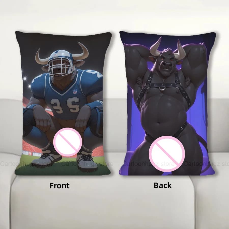 Fodere per cuscini Kawaii Anime Bull - Stampa simpatico personaggio dei cartoni animati per l'arredamento del divano e del letto 40x60