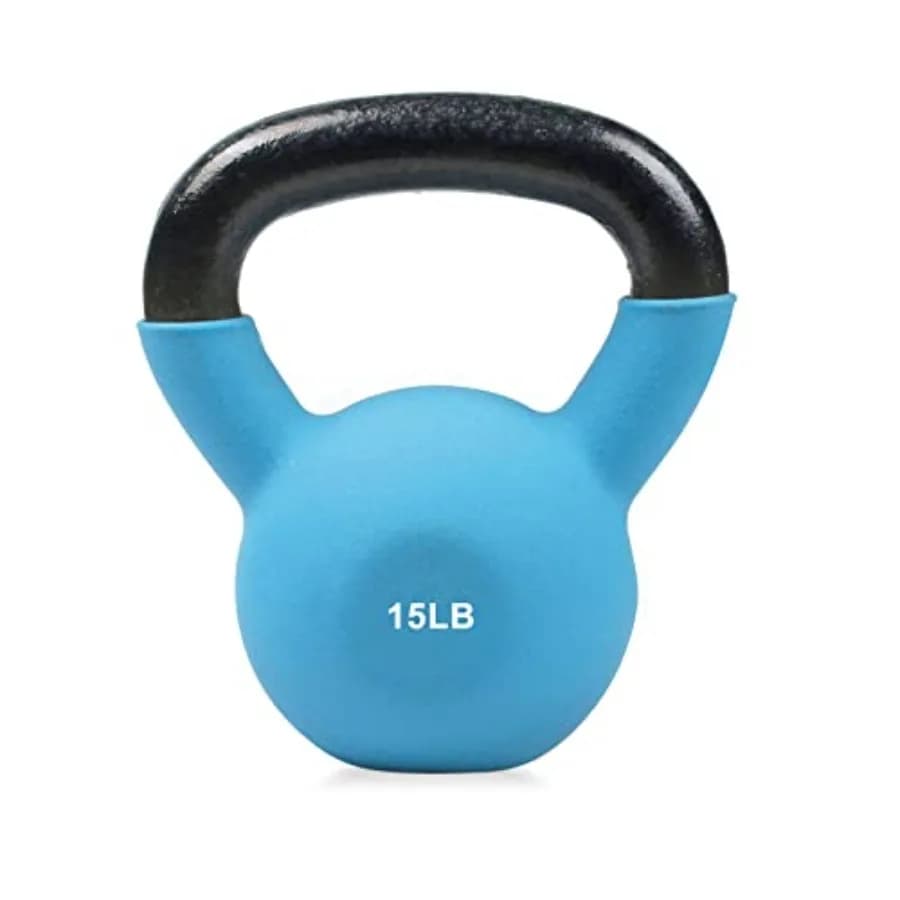 Kettlebell Set Covered in Neoprene, Solid Cast Iron 5kg-20kg, Black with Handle Resistant for Workout in Home Gym
