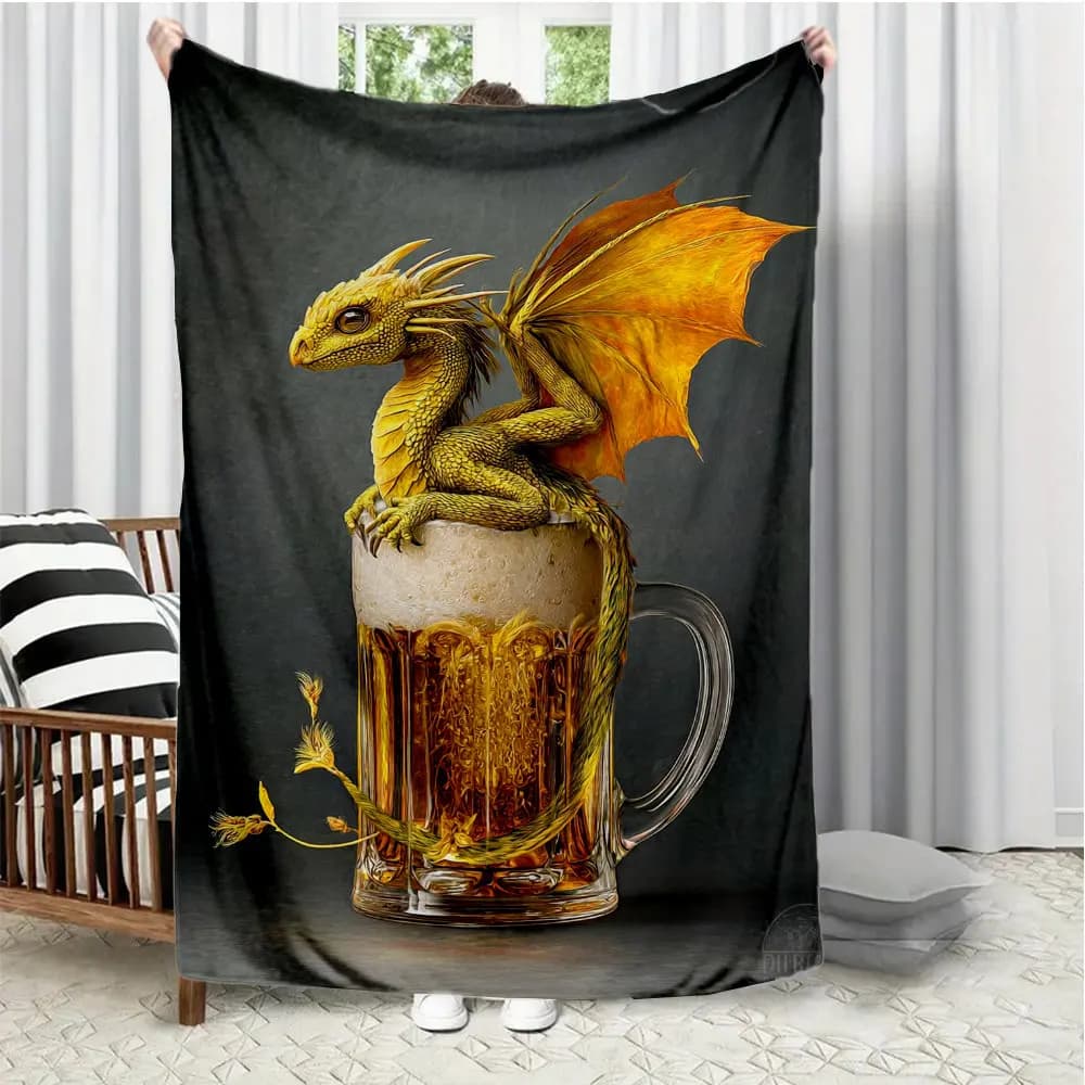 Divertente e Fantasy Dragon Theme Coperta stampata in flanella adatta a tutte le stagioni adatta per divano da ufficio e viaggi