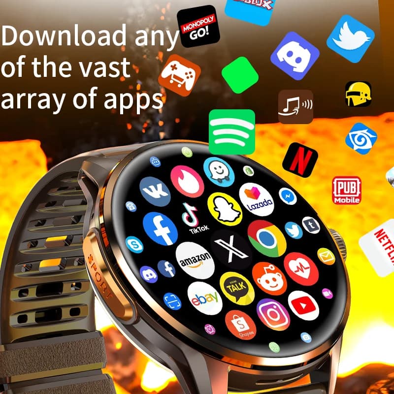 H100 Global Smart Watch Android 8.1 OS 5G LTEGlobal Call4GB+32GB Rotary Cam era GP-S WI-FI Bluetooth Outdoor Smartwatch Compass