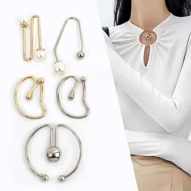 2Pcs Metal U Ring Buckle for Clothes Collar Decorative Clasp Double-headed Buckles Bikini Strap Connection Hooks Accessory