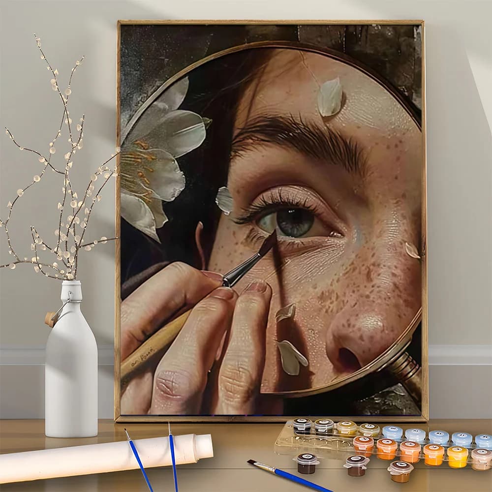 1pc frameless Professional Art Use, 1pc Mirror, 16x20 Inches - Frameless - Suitable for Beginners DIY Acrylic Painting - Paint b