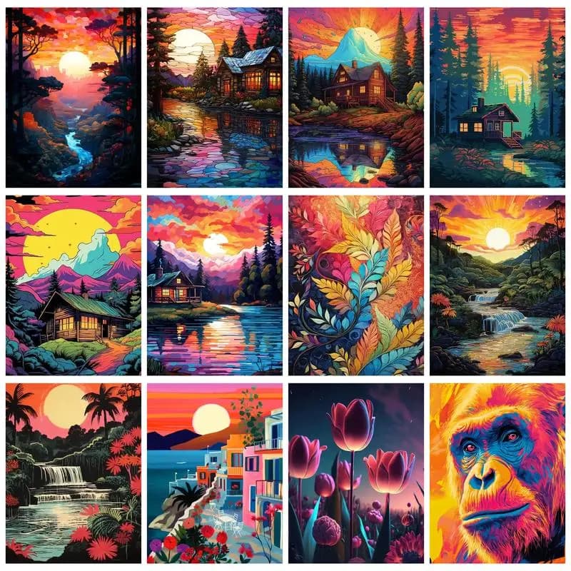 RUOPOTY Painting By Numbers Orangutan Acrylic Paint Paintings Art Supplies Oil Picture On Canvas Digital Painting By Number Kits