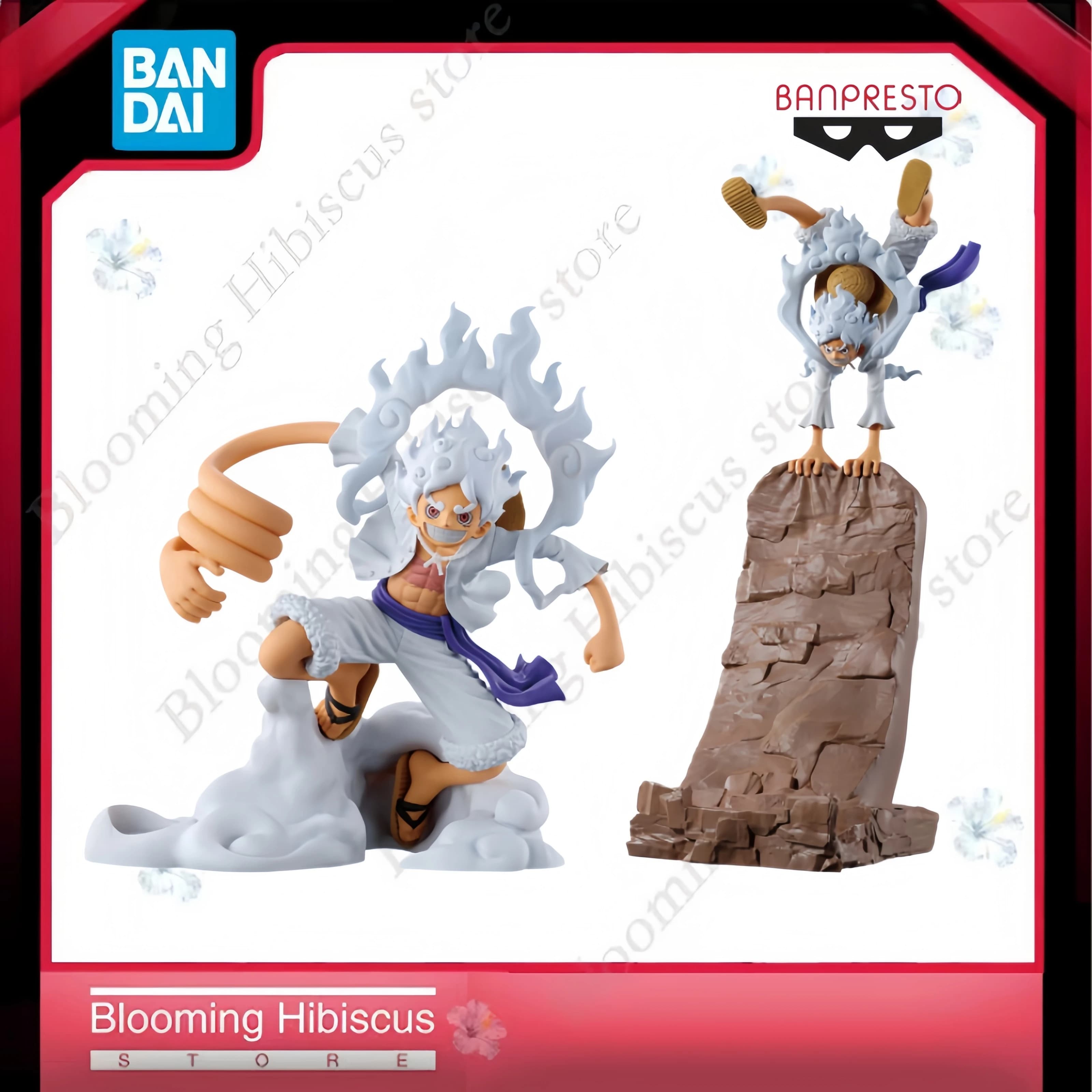 Set di Figure Originali Bandai Giapponesi One Piece Monkey D. Luffy Gear 5 Vol.1 & Vol.2 (Supporto per Penna e Supporto per Smartphone)
