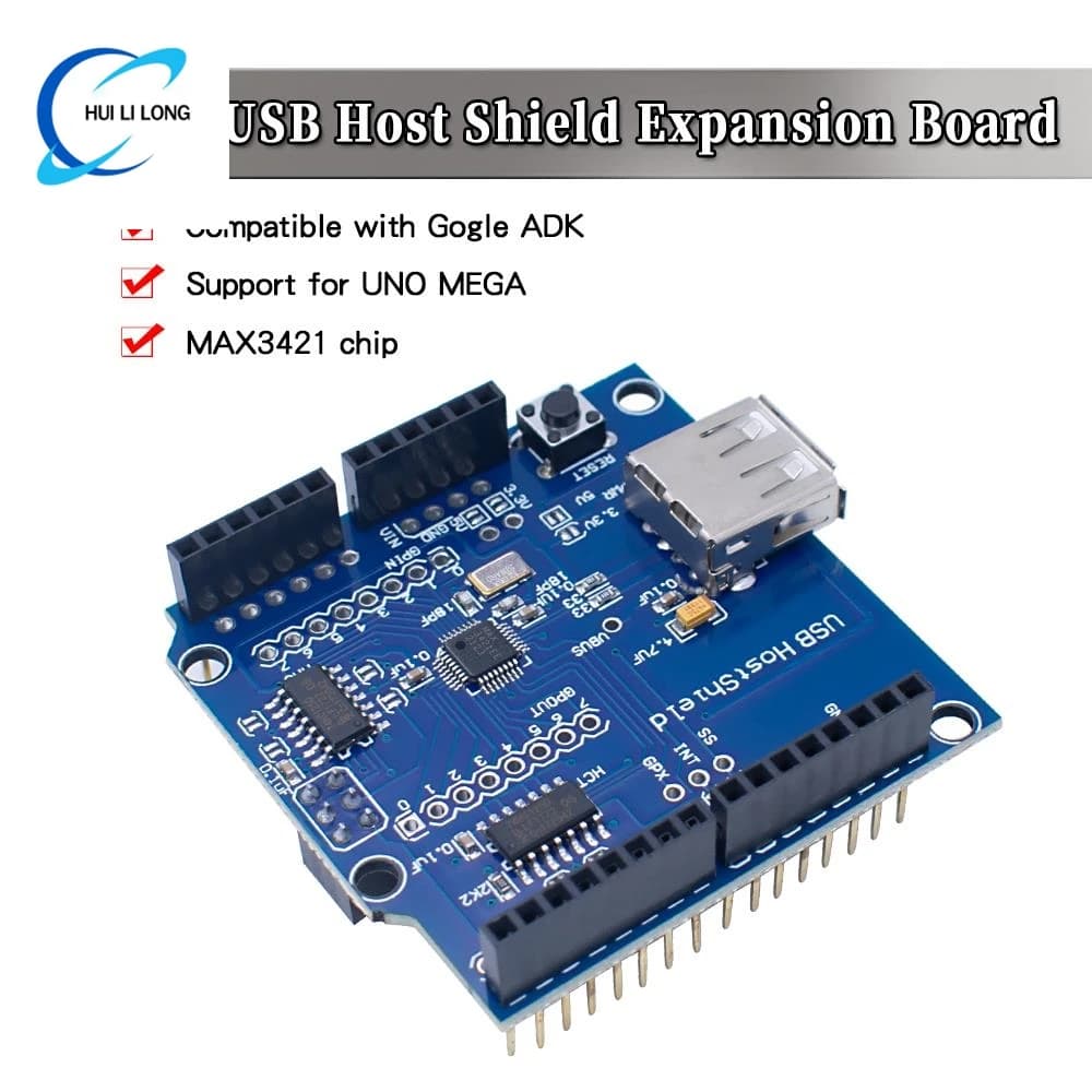 USB Host Shield 2.0 for Arduino UNO MEGA ADK Compatible for Android ADK FAI DA TE MAX3421 Electronic Module Card