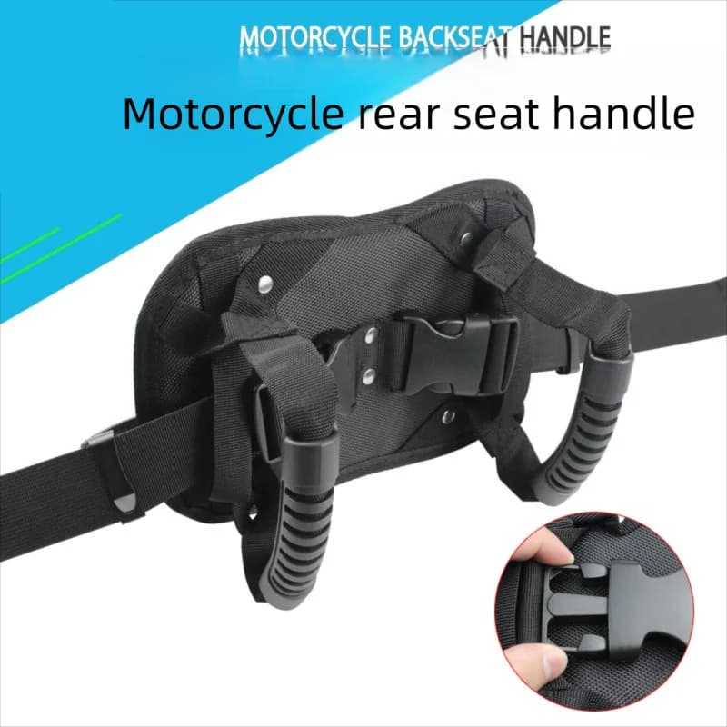 Sedile posteriore per moto Maniglia di sicurezza per passeggero Spiaggia Snowbike Sedile posteriore Cintura ausiliaria per passeggero Cintura di sicurezza regolabile Corda di presa
