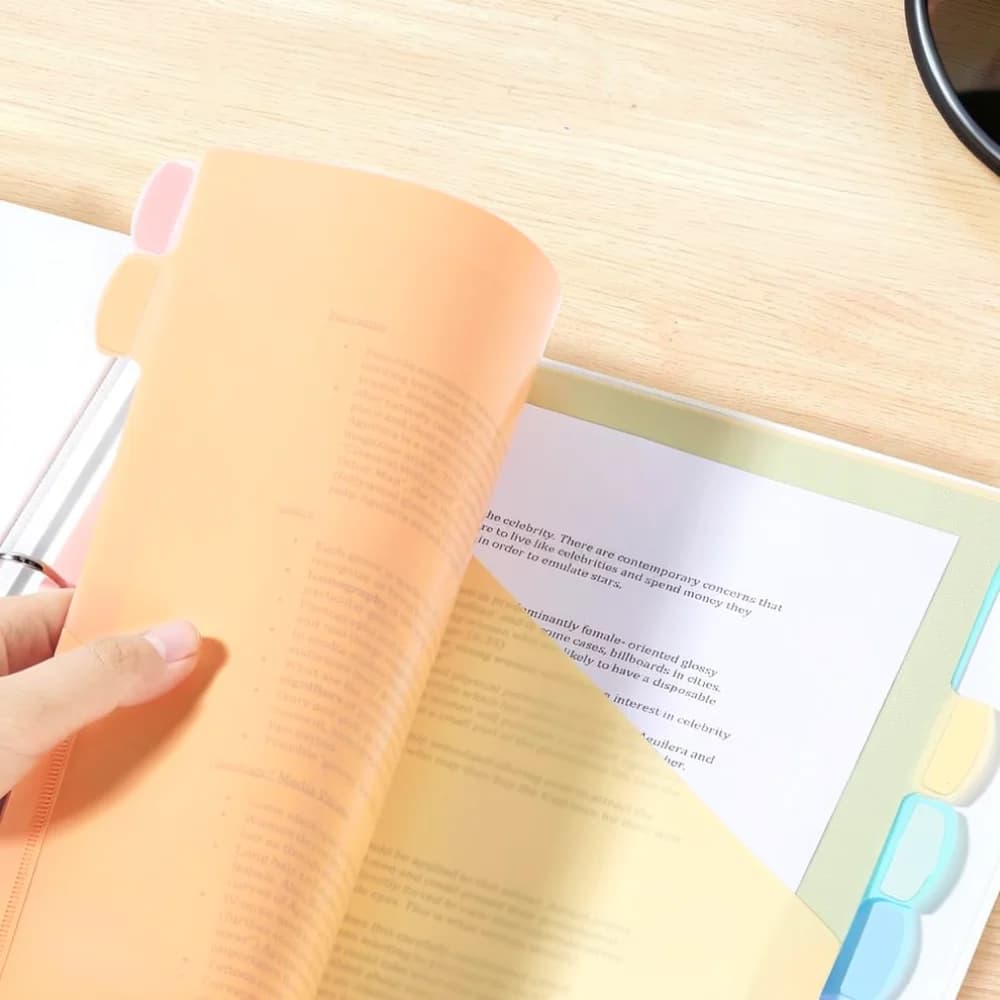 Macaron PP Plastic A4 Binder Index Dividers Loose Leaf File Folder Organizer Document Protector Storage Accessories