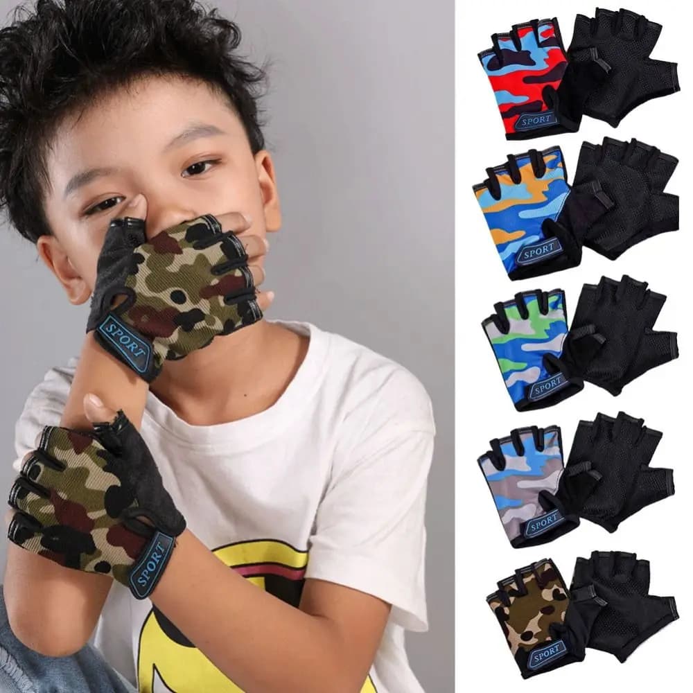 Cycling Gloves Bicycle Gloves Half-Date Bike Gloves High Elastic Bike Gloves for Kids Riding Equipment